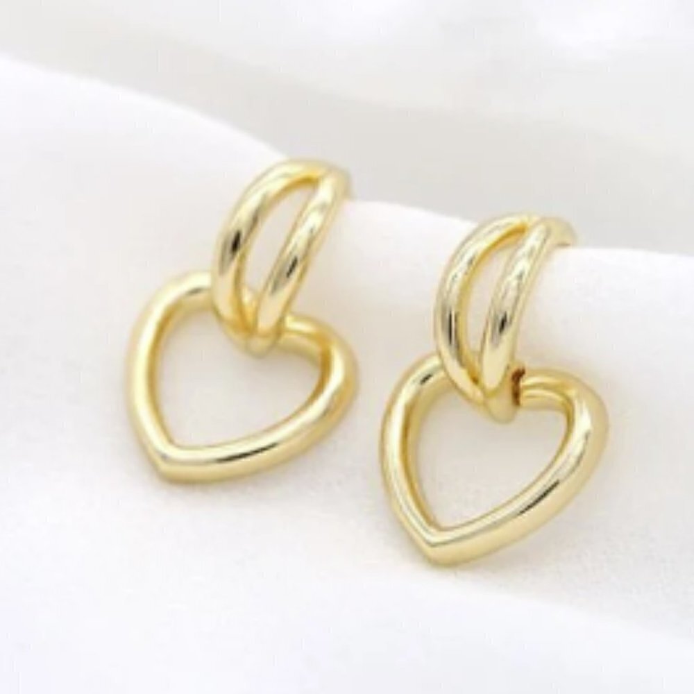 Gold Heart Earrings